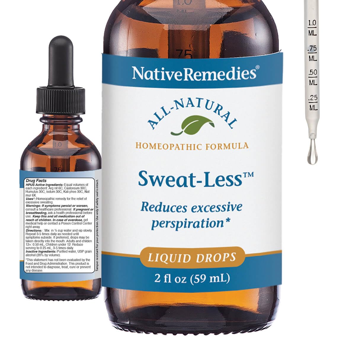 Native Remedies Sweat-Less - Natural Homeopathic Formula for Excessive Sweating, Perspiration and Clamminess - 59 mL - dailyvitalstore