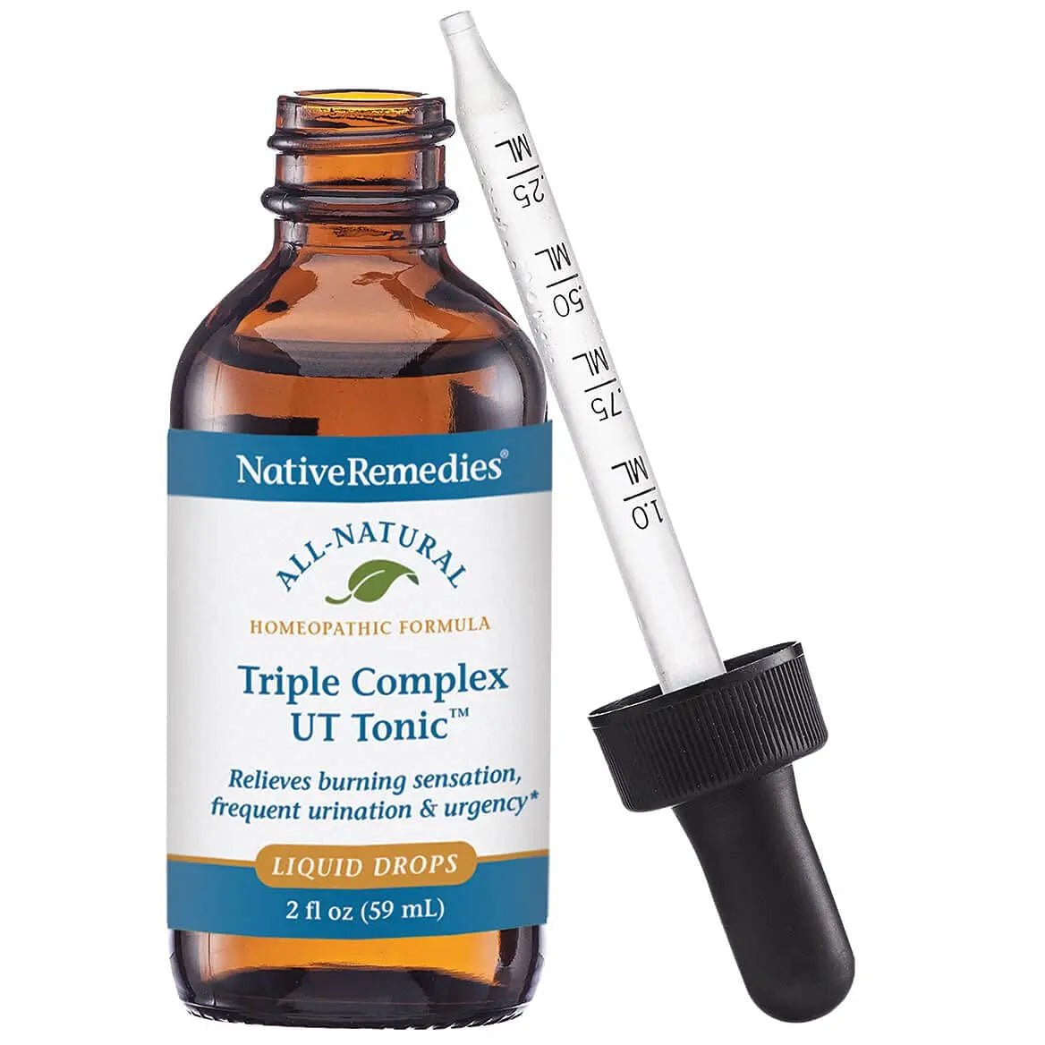 Native Remedies Triple Complex UT Tonic - Natural Homeopathic Formula to Relieve Bladder Irritation, Burning Sensation, Frequent Urination and Urgency - 59 mL - dailyvitalstore