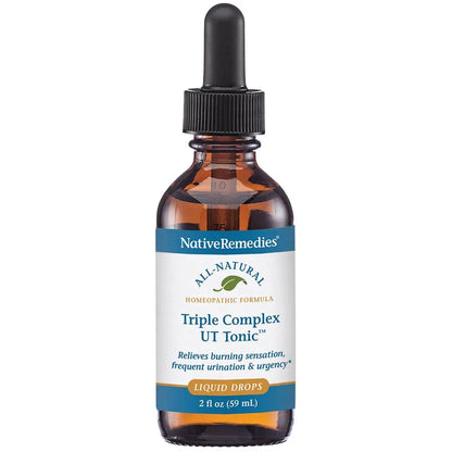 Native Remedies Triple Complex UT Tonic - Natural Homeopathic Formula to Relieve Bladder Irritation, Burning Sensation, Frequent Urination and Urgency - 59 mL - dailyvitalstore