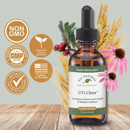 Native Remedies UTI-Clear for Urinary Tract and Bladder Health, 59 ml - dailyvitalstore