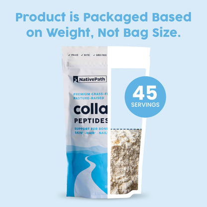NativePath Collagen Peptides Protein - Hydrolyzed Type 1 & 3 Collagen Powder for Skin, Hair, Nails - 15.9 oz (45 Servings) - dailyvitalstore