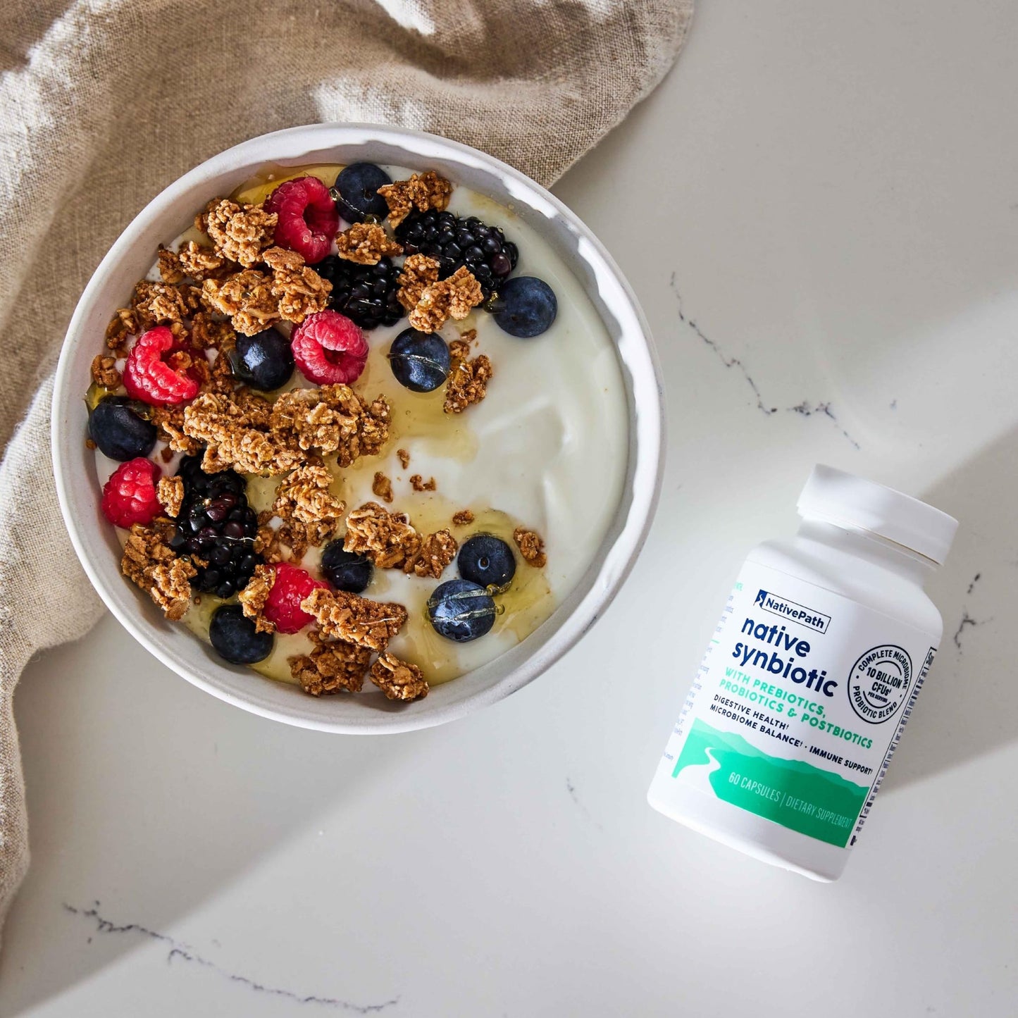 NativePath Complete Synbiotic - Pre, Pro & Postbiotic 3-in-1 for Gut Health & Digestive Support - 10 Billion CFU, 30 Servings - dailyvitalstore