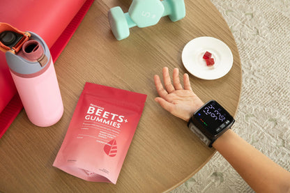 Natrava Beets+ Gummies - Premium Beet Root Powder, Grape Seed Extract and Vitamin C - Supports Healthy Blood Pressure and Heart Health - Low Sugar Nitric Oxide and Circulation Supplement - 50 Gummies - dailyvitalstore