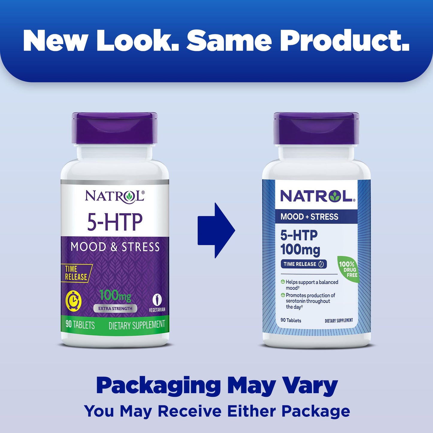 Natrol 5-HTP 100mg, Dietary Supplement Helps Support a Balanced Mood, Mood and Stress Support Supplement, 90 Time Release Tablets, 45-90 Day Supply - dailyvitalstore