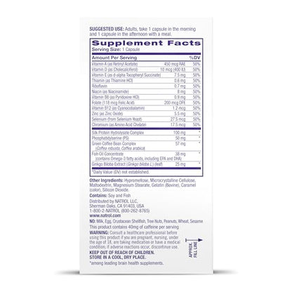 Natrol Cognium Complete, Dietary Supplement for Brain Health, Brain Health Supplements for Adults, 60 Capsules, 30 Day Supply - dailyvitalstore