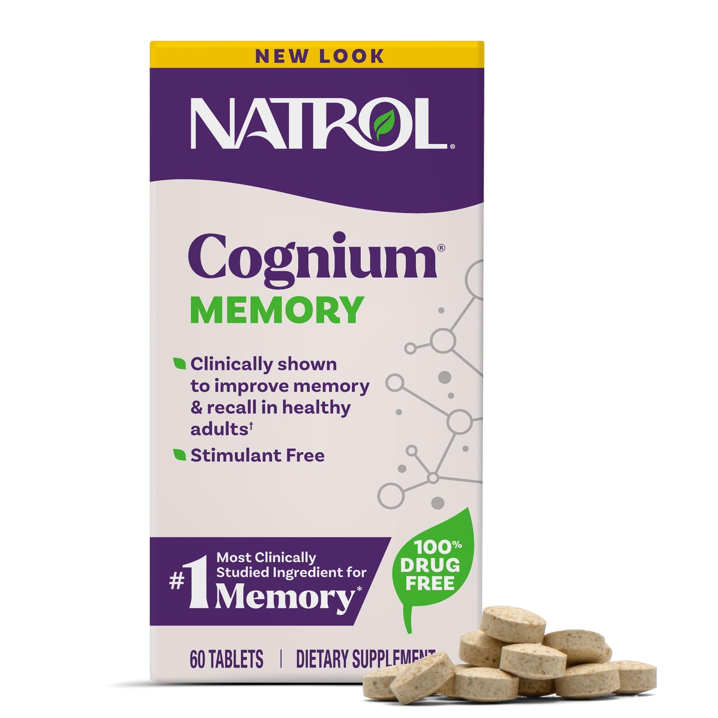 Natrol Cognium Memory, Brain Health Supplements for Adults, Brain Memory Supplements, Enhances Mental Agility in Healthy Adults, - dailyvitalstore