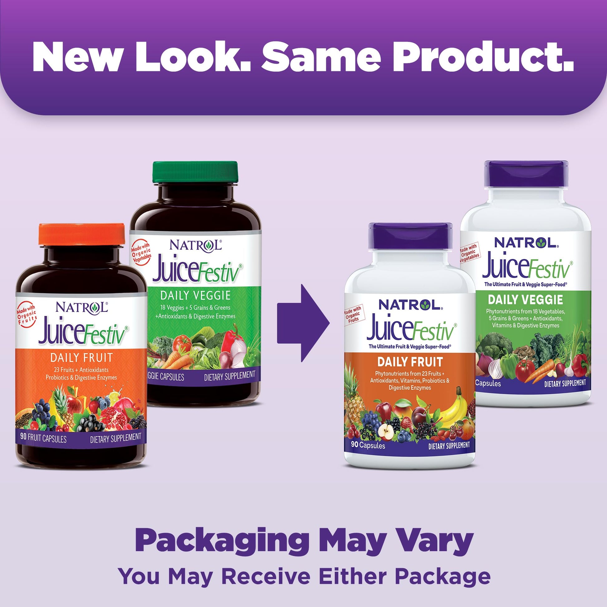 Natrol JuiceFestiv, Vitamins and Supplements for Nutrition & Well-Being, Antioxidants for Cellular Health, 90 Capsules (2-Count), Up to a 45 Day Supply - dailyvitalstore