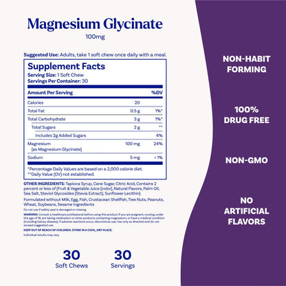 Natrol Magnesium Glycinate Supplements 100mg, Cherry Lemon Soft Chews for Healthy Sleep and Body, Magnesium Glycinate 100mg, Up to a 30 Day Supply - dailyvitalstore