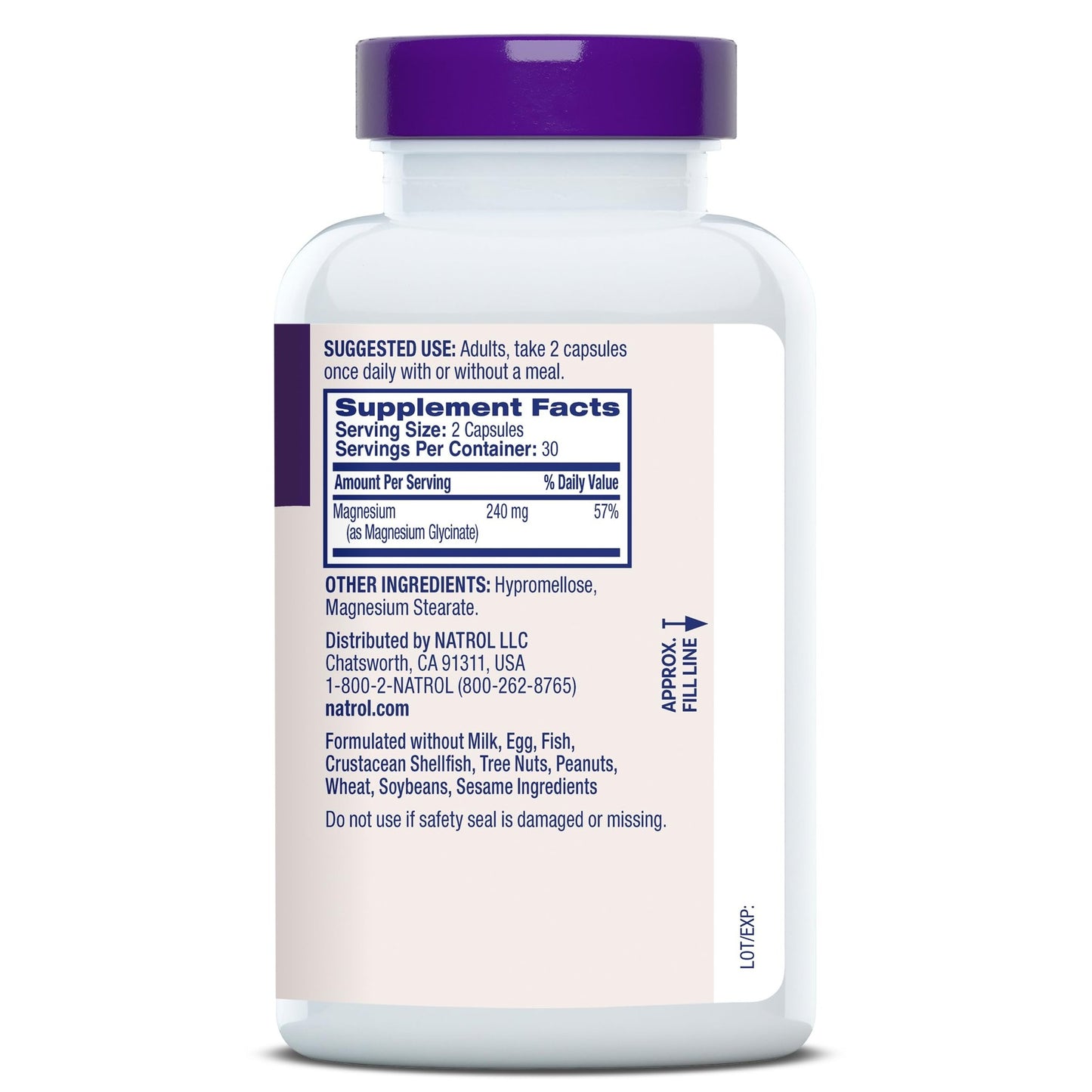 Natrol Magnesium Glycinate Supplements 240 mg - High Absorption - Calm Magnesium Glycinate for Sleep - 60 Capsules, 30 Day Supply - dailyvitalstore