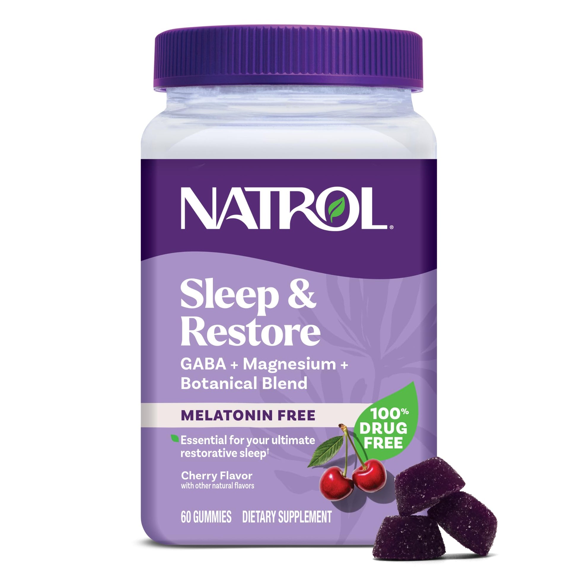 Natrol Sleep & Restore Magnesium Glycinate Blend Gummies, Magnesium for Sleep Aids for Adults, Melatonin-Free, Cherry Flavored, 30 Day Supply - dailyvitalstore