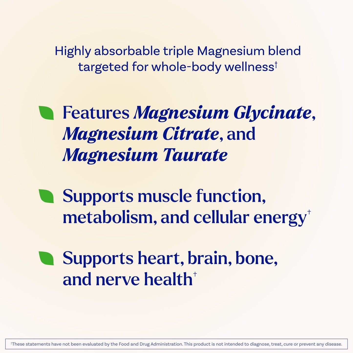 Natrol Triple Magnesium Complex Supplement, Glycinate, Citrate & Taurate 200mg High Absorption, Support Whole Body Wellness, 60 Capsules - dailyvitalstore