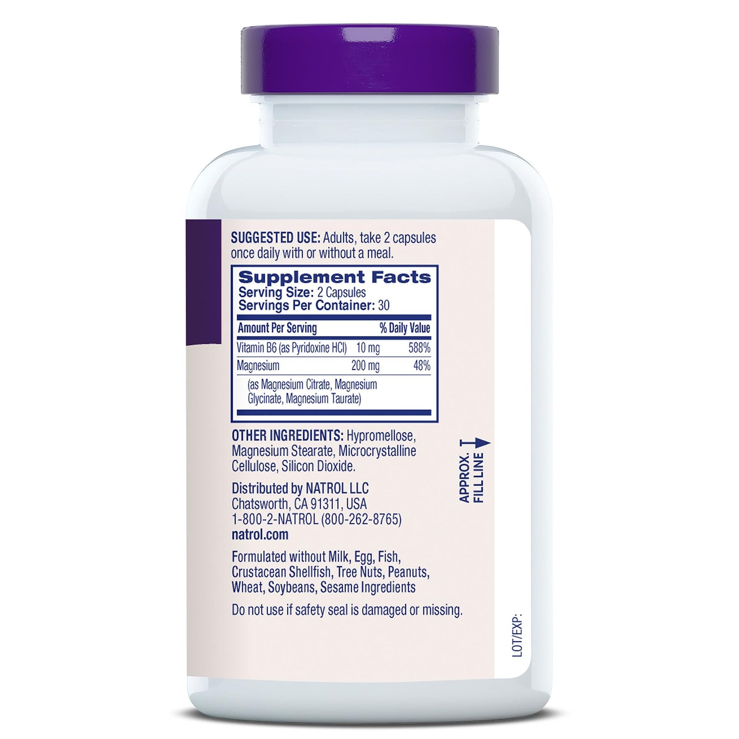 Natrol Triple Magnesium Complex Supplement, Glycinate, Citrate & Taurate 200mg High Absorption, Support Whole Body Wellness, 60 Capsules - dailyvitalstore