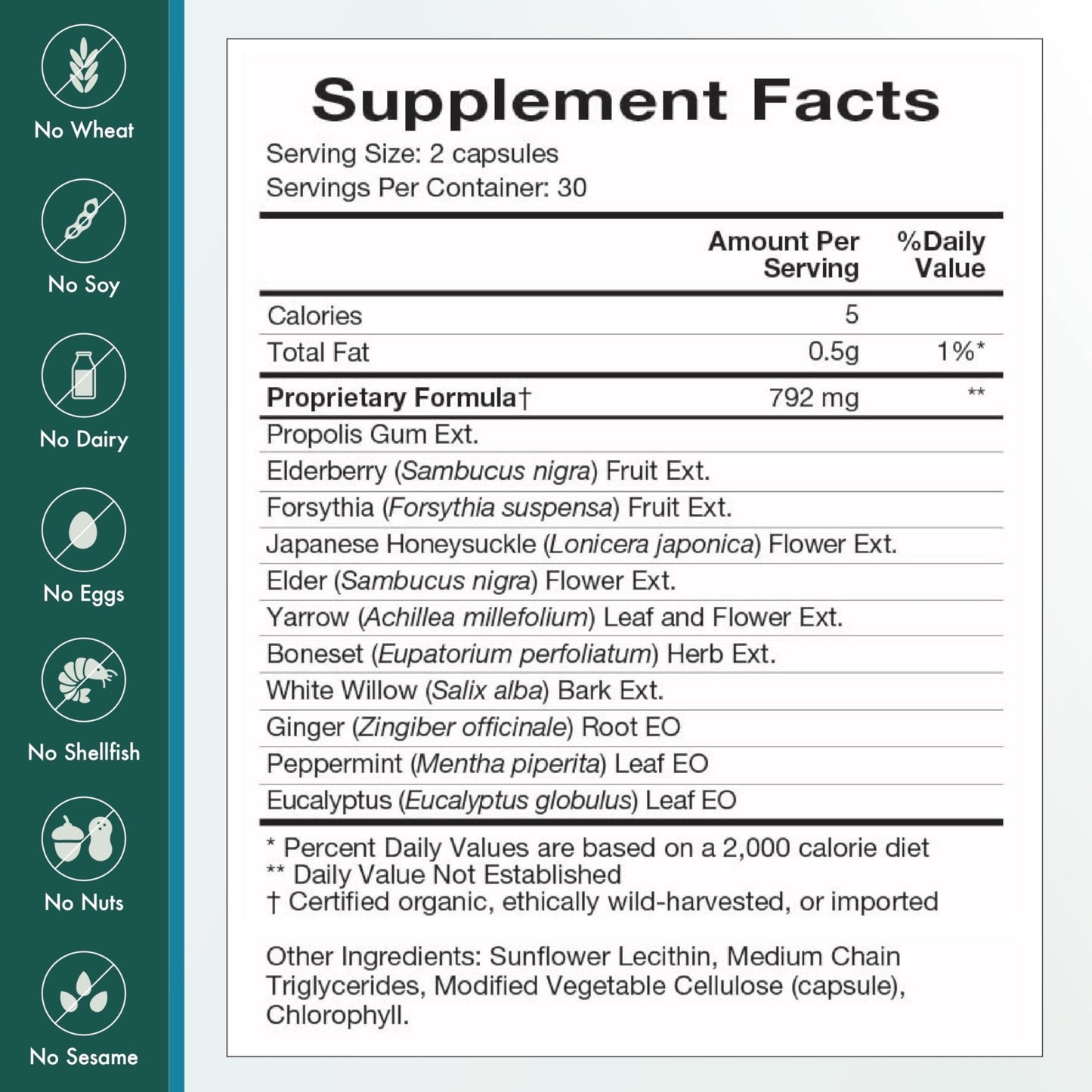 Natura Health Products Flew Away Supplement - Immune System Support & Seasonal Defense - Featuring Ginger, Elderberry, Propolis and Eucalyptus (60 Capsules) - dailyvitalstore