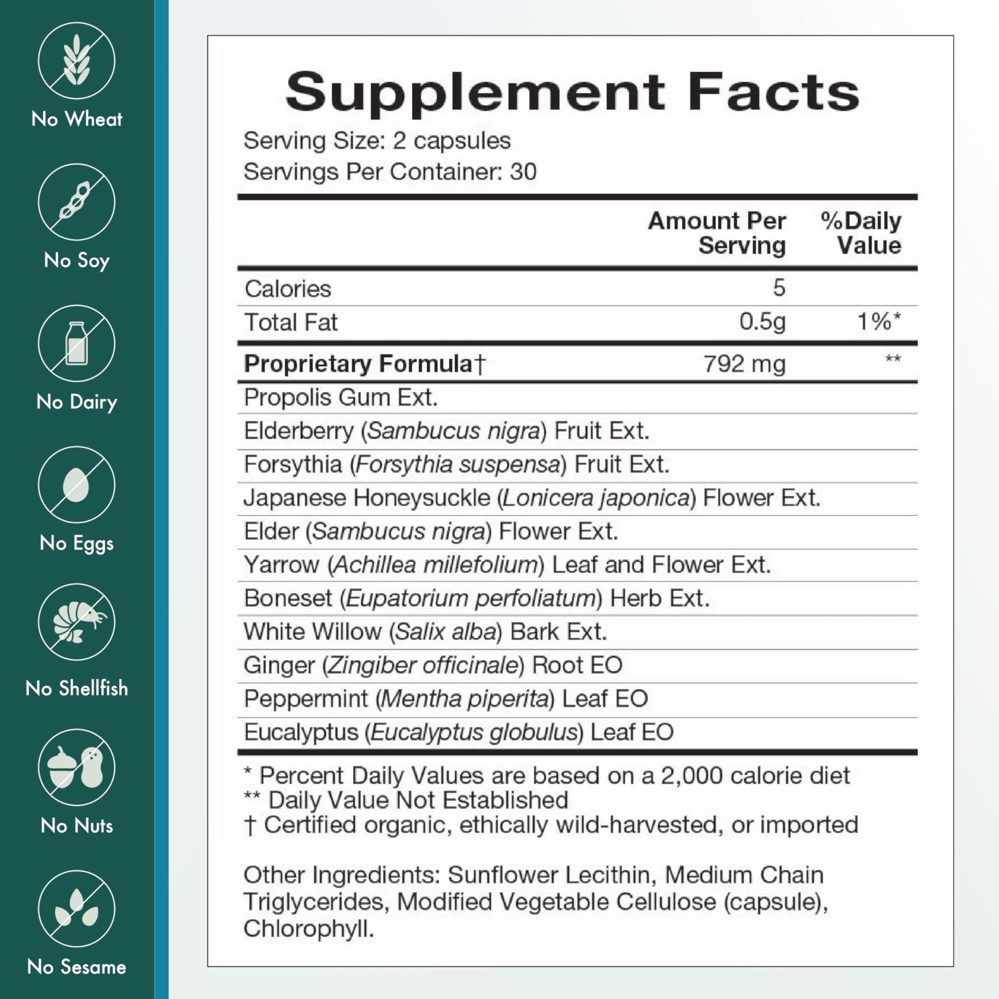 Natura Health Products Flew Away Supplement - Immune System Support & Seasonal Defense - Featuring Ginger, Elderberry, Propolis and Eucalyptus (60 Capsules) - dailyvitalstore
