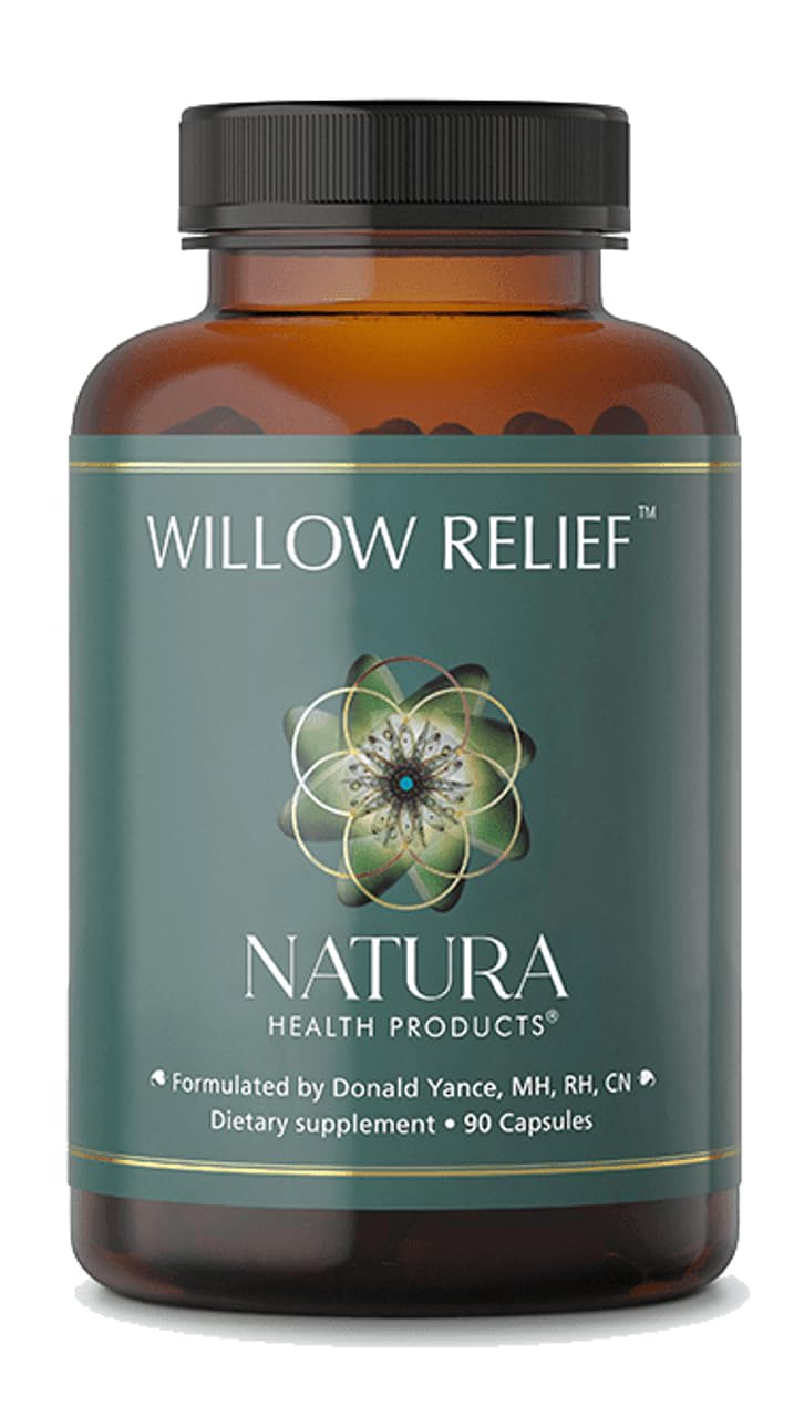 Natura Health Products Willow Relief Supplement - Enhances Muscle Relaxation - Featuring White Willow Bark, Turmeric, Boswellin Super Indian Frankincense, Corydalis Rhizome (90 Capsules) - dailyvitalstore