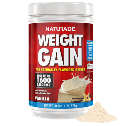 Naturade Weight Gain Nutrition Drink Mix for Healthy Weight Support, Balanced Calories with Protein, Vitamins & Minerals, Vanilla - 20.3 oz - dailyvitalstore