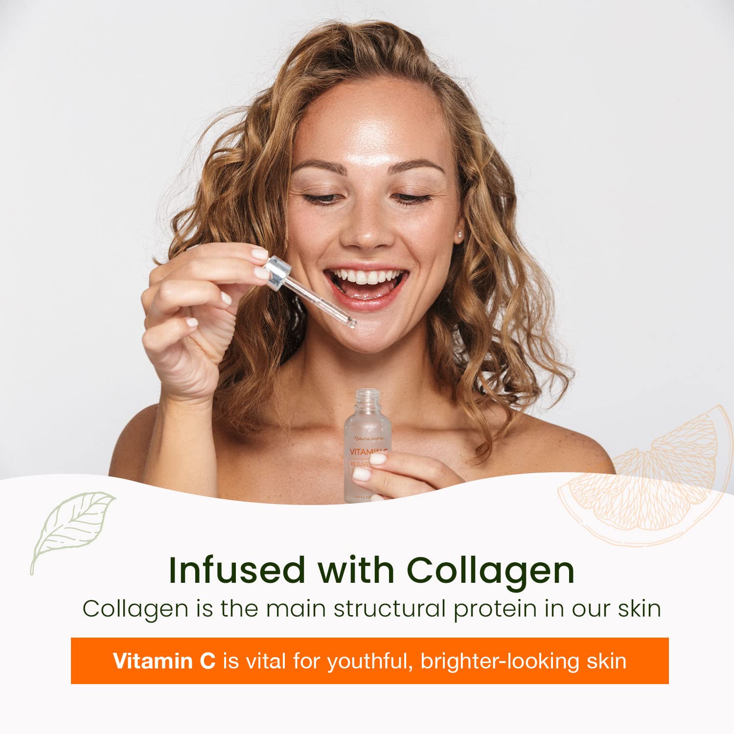 Natural Chemist Vitamin C Serum With Collagen - Dermatologist Tested, Skin Brightening, Anti-Aging, Acne Treatment, Fades Dark Spots, Cruelty Free Korean Skin - dailyvitalstore