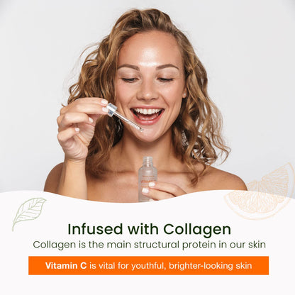Natural Chemist Vitamin C Serum With Collagen - Dermatologist Tested, Skin Brightening, Anti-Aging, Acne Treatment, Fades Dark Spots, Cruelty Free Korean Skin - dailyvitalstore