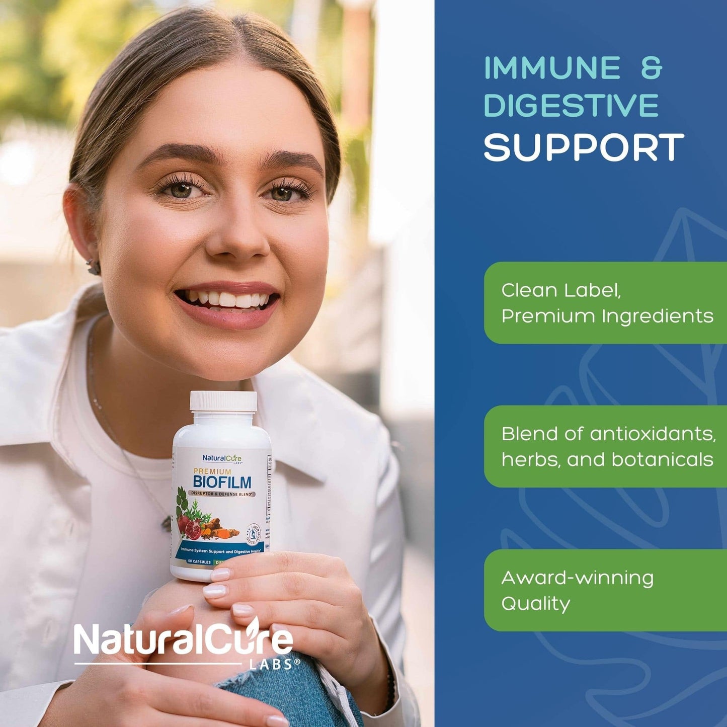 Natural Cure Labs Biofilm Complex – Premium Botanicals & Herbs | Digestive & Immune Wellness Support | Vegan, Non-GMO, Gluten-Free | Supports Gut Balance & Probiotic Activity - dailyvitalstore