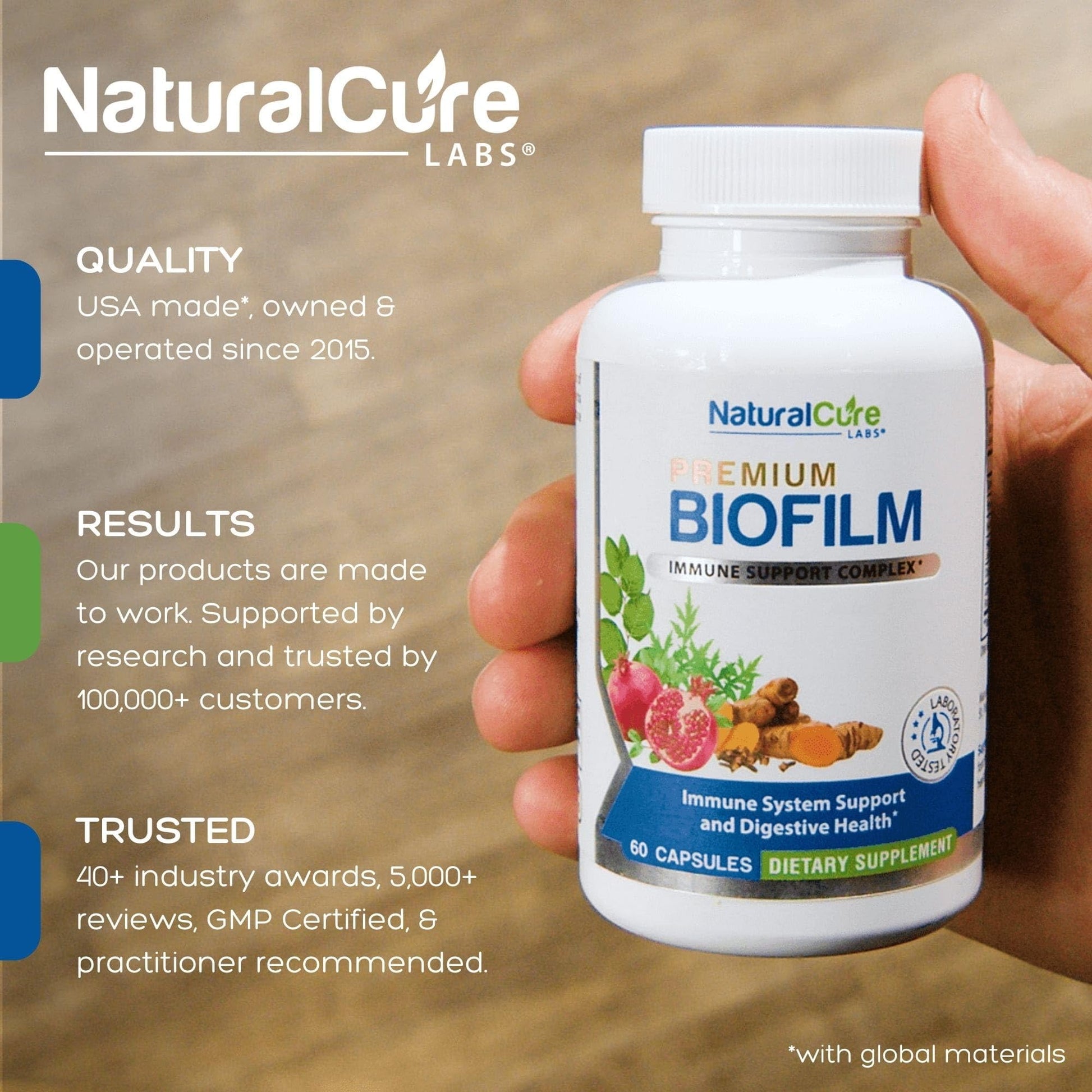 Natural Cure Labs Biofilm Complex – Premium Botanicals & Herbs | Digestive & Immune Wellness Support | Vegan, Non-GMO, Gluten-Free | Supports Gut Balance & Probiotic Activity - dailyvitalstore