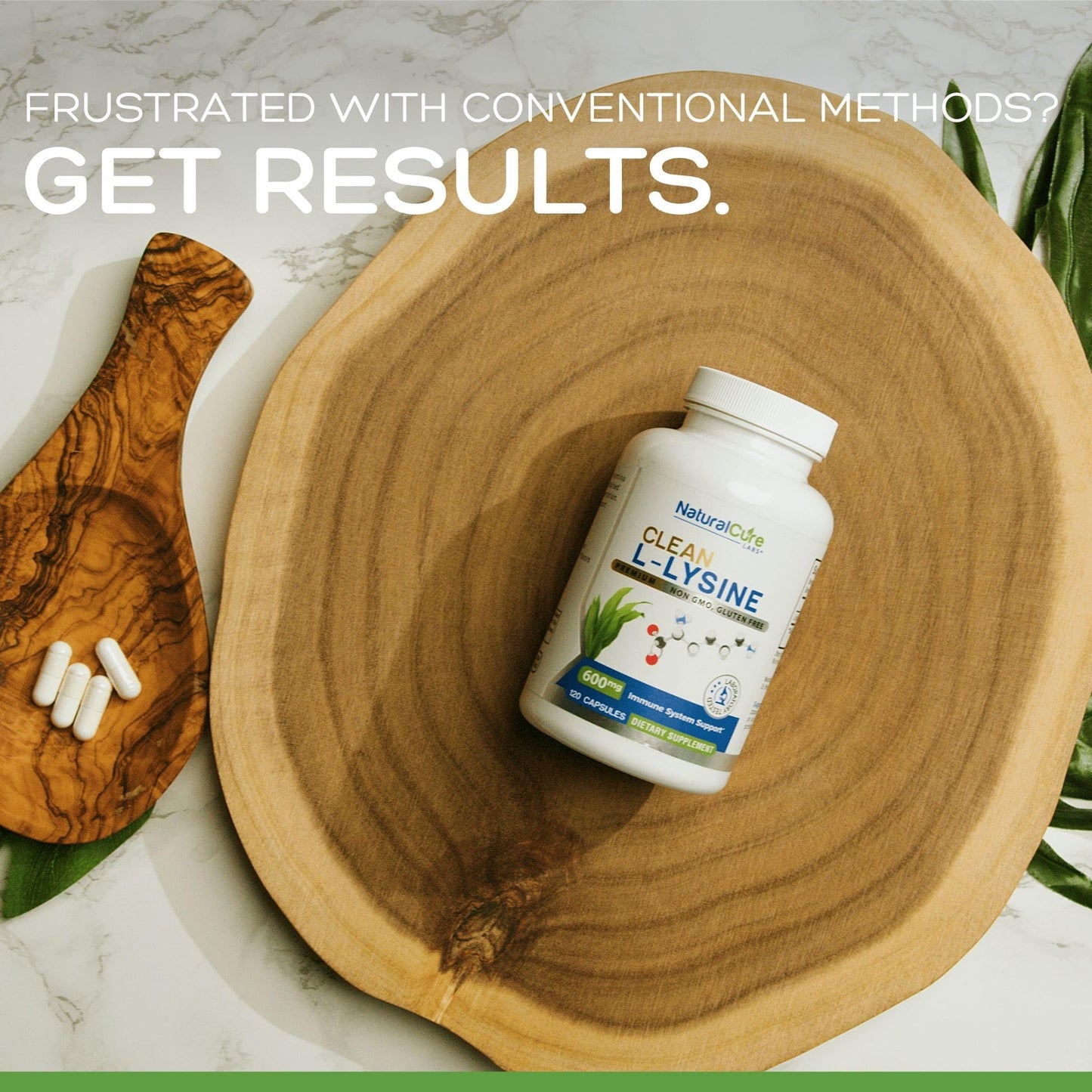 Natural Cure Labs Clean L-Lysine 600mg, 120 Capsules | Vegan, Non-GMO, & Gluten Free - dailyvitalstore