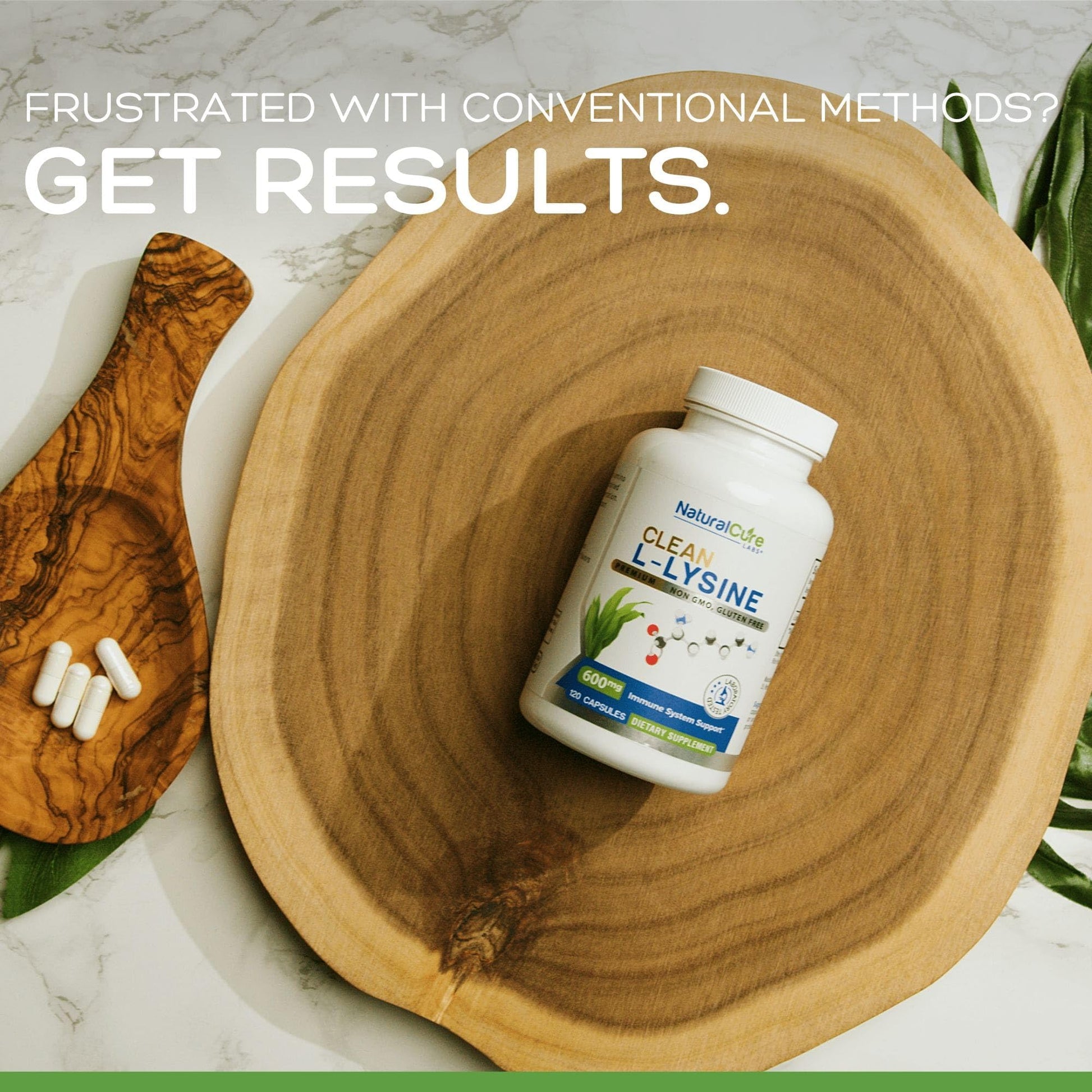 Natural Cure Labs Clean L-Lysine 600mg, 120 Capsules | Vegan, Non-GMO, & Gluten Free - dailyvitalstore