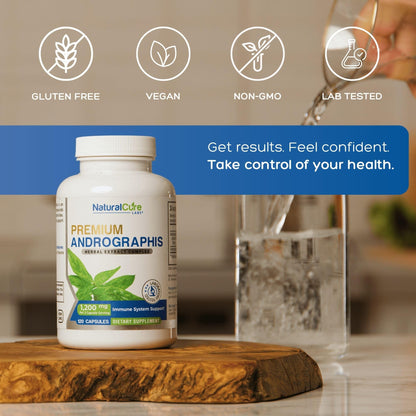 Natural Cure Labs Premium Andrographis Paniculata Extract 1,200mg (100mg Andrographolides), 120 Capsules, Non-GMO, Vegan, Gluten Free - dailyvitalstore
