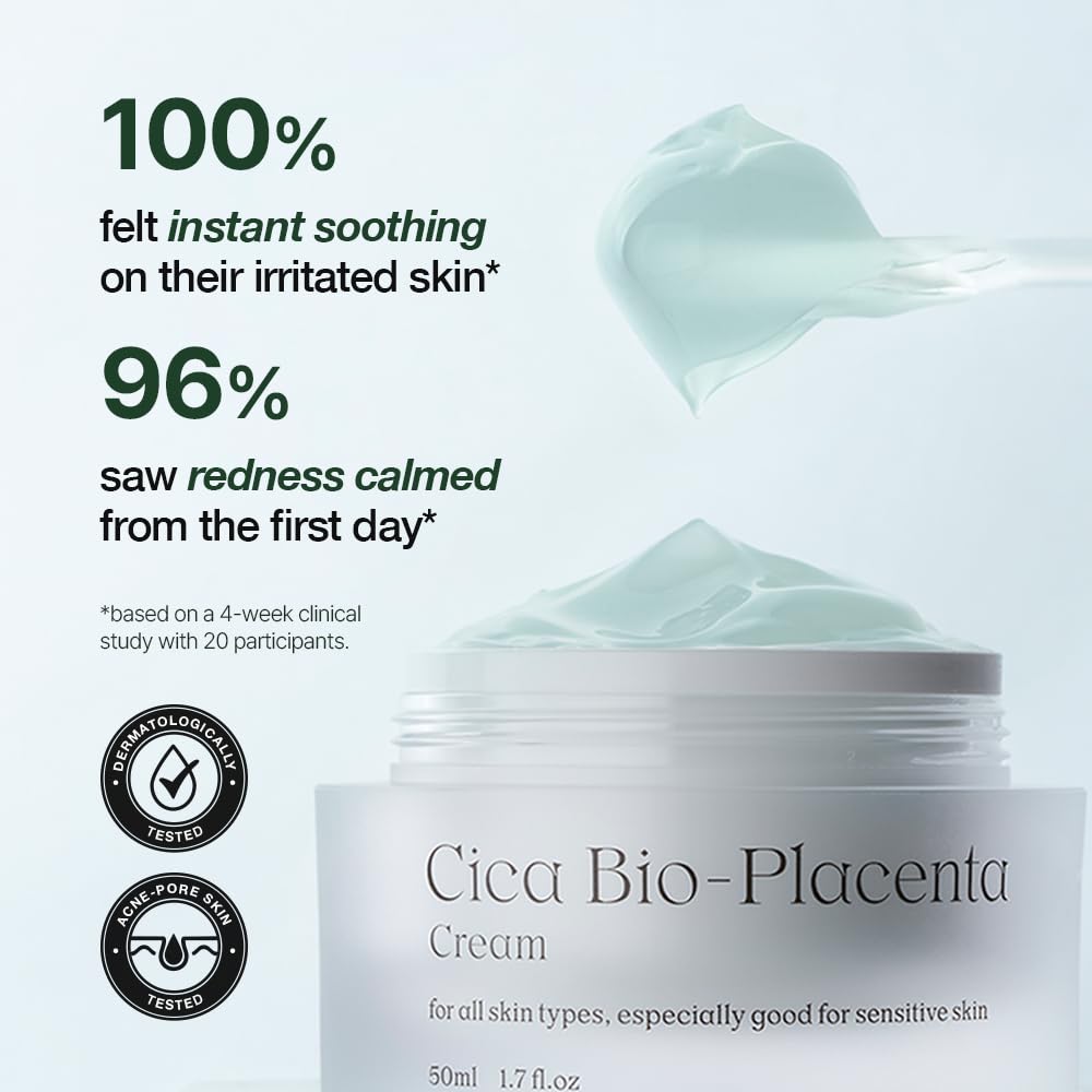 NATURAL DERMA PROJECT NDP Cica Cream - Gel Face Moisturizer for Sunburn Relief, lightweight Korean Moisturizer for Sensitive Skin, Centella Asiatica, - dailyvitalstore