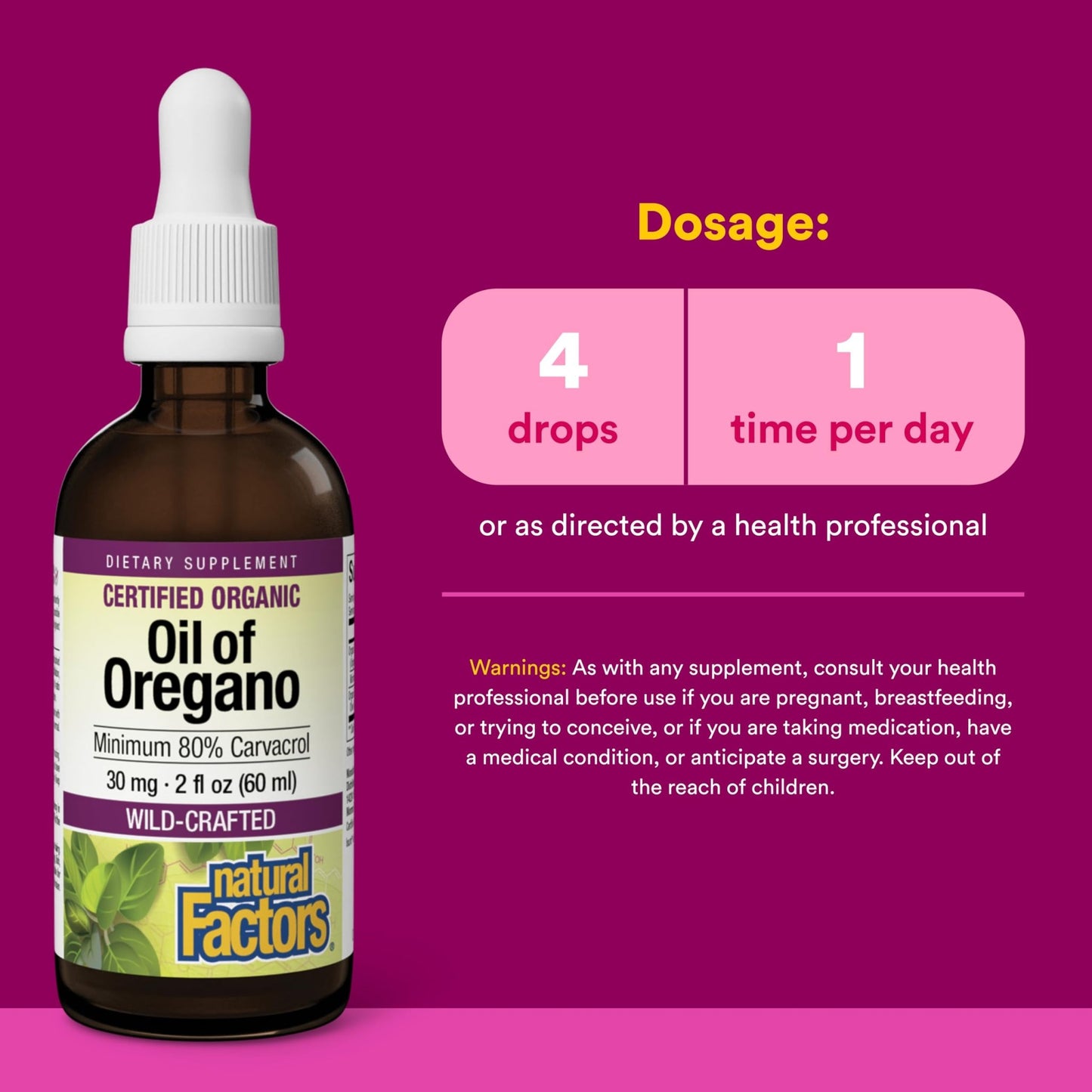 Natural Factors Oil of Oregano - Liquid Antioxidant Support Supplement for Immune Support - Easy Swallow Health Supplement - dailyvitalstore