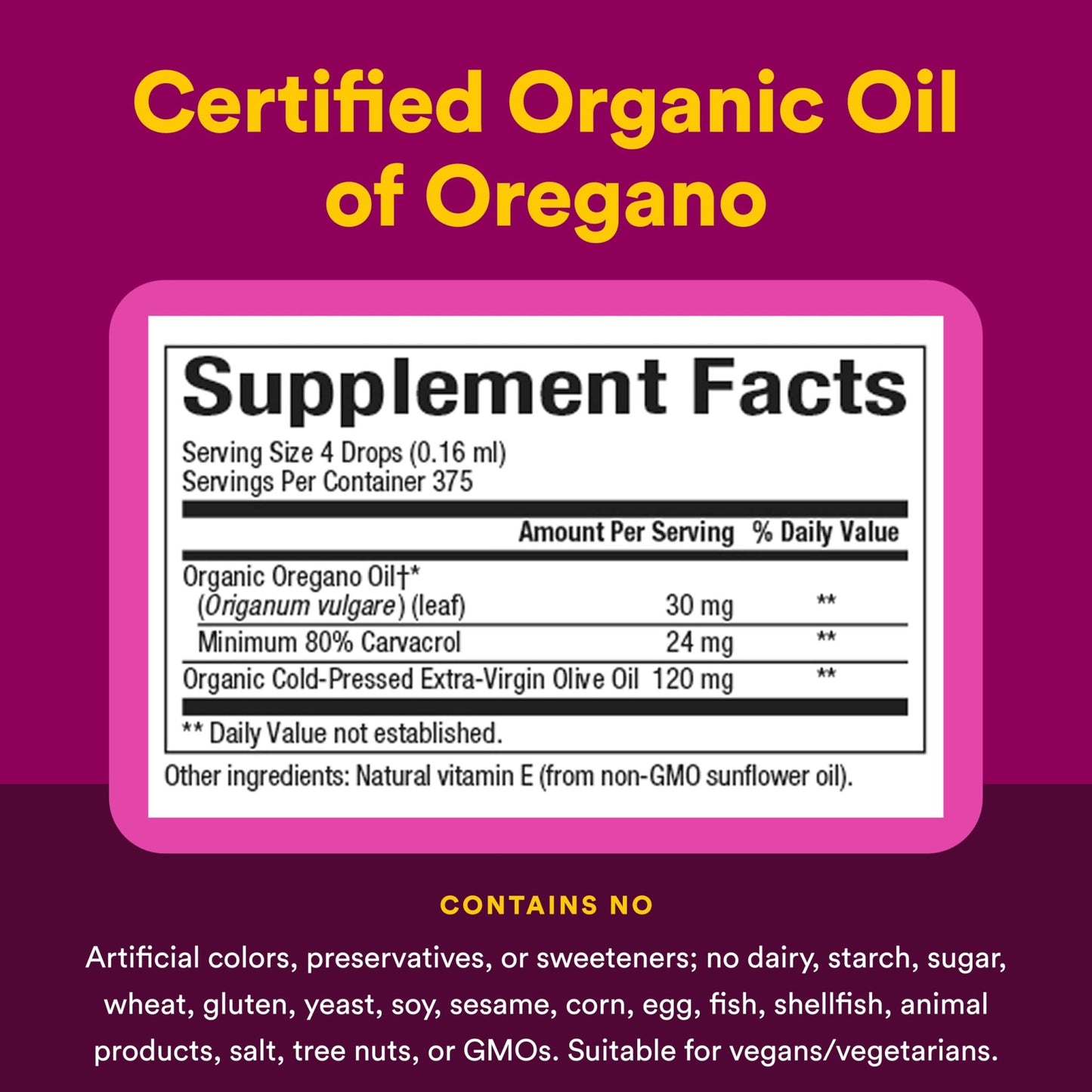 Natural Factors Oil of Oregano - Liquid Antioxidant Support Supplement for Immune Support - Easy Swallow Health Supplement - dailyvitalstore