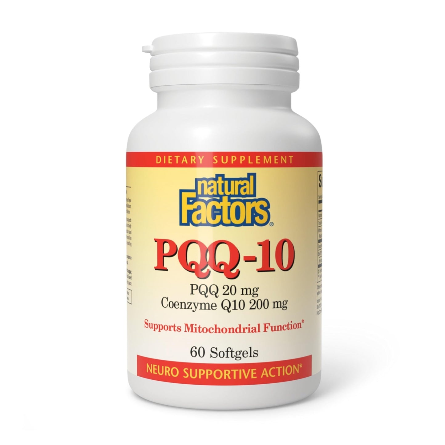 Natural Factors, PQQ-10, Supports Energy and Healthy Aging, Dietary Supplement, 60 softgels (60 servings) - dailyvitalstore