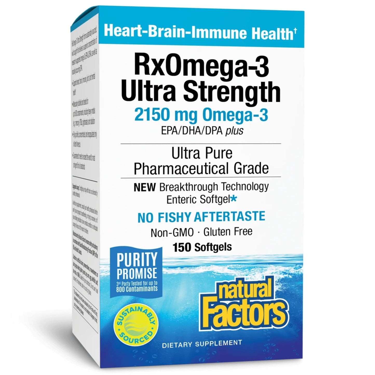 Natural Factors RxOmega-3 Ultra Strength - Brain & Heart Health Support - Eye Health Supplement with EPA & DHA - Supplement with Omega-3 Fatty Acids - 150 Softgels (75 Servings) - dailyvitalstore