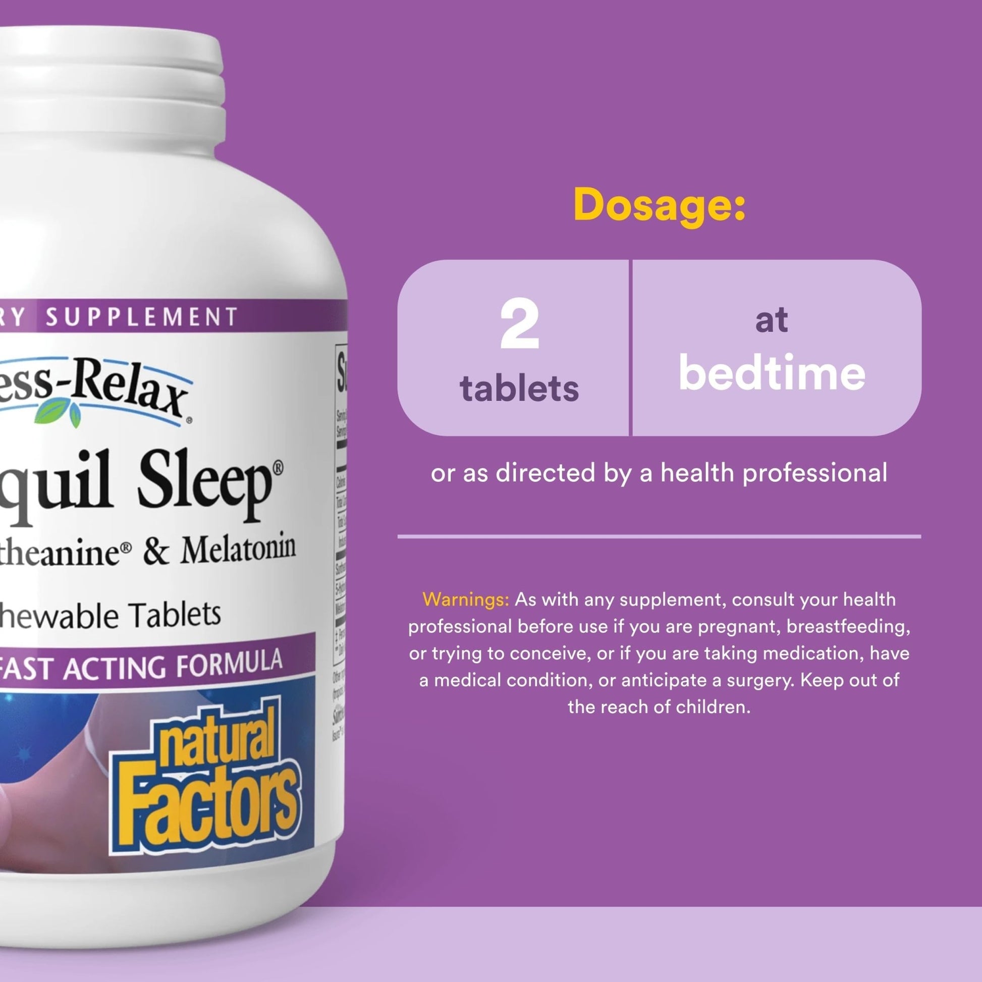 Natural Factors Stress-Relax Tranquil Sleep Tablet, 120 Count - dailyvitalstore