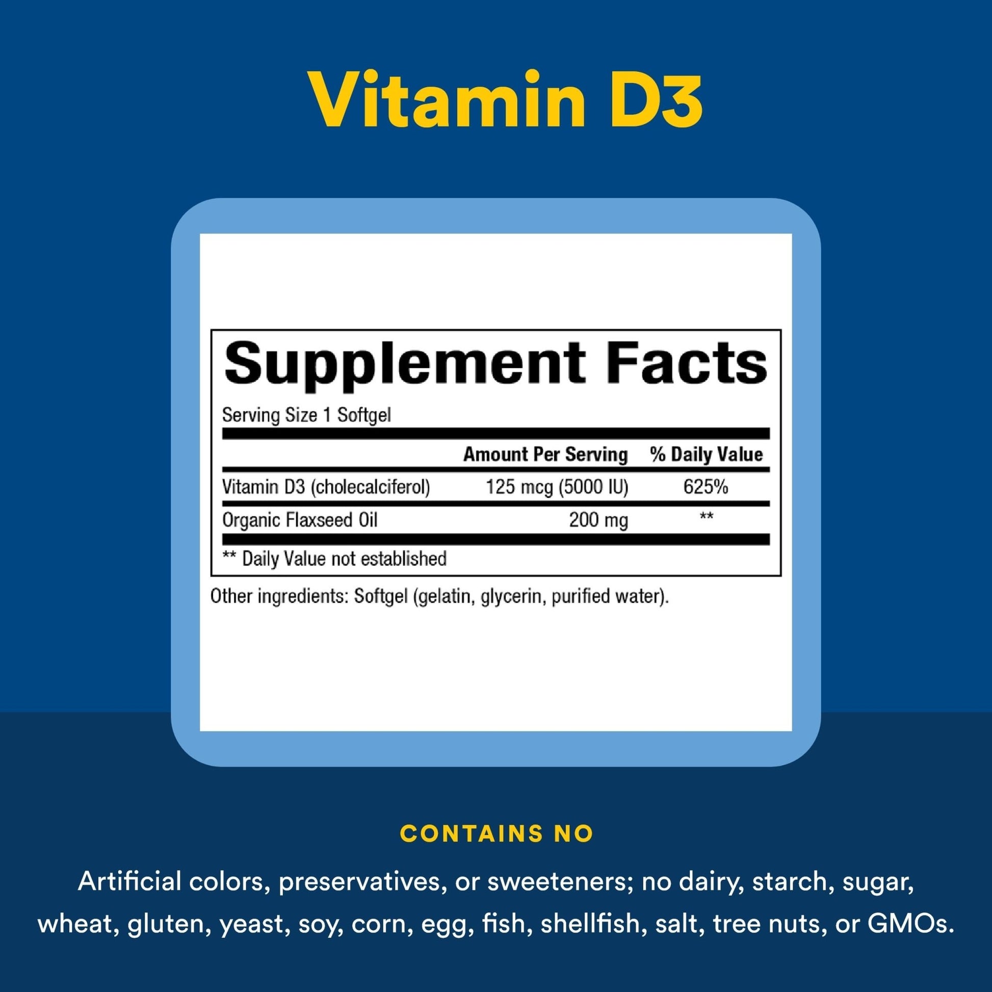 Natural Factors, Vitamin D3 5000 IU (125 mcg), Supports Strong Bones, Muscles and Immune Function, 360 Softgels - dailyvitalstore