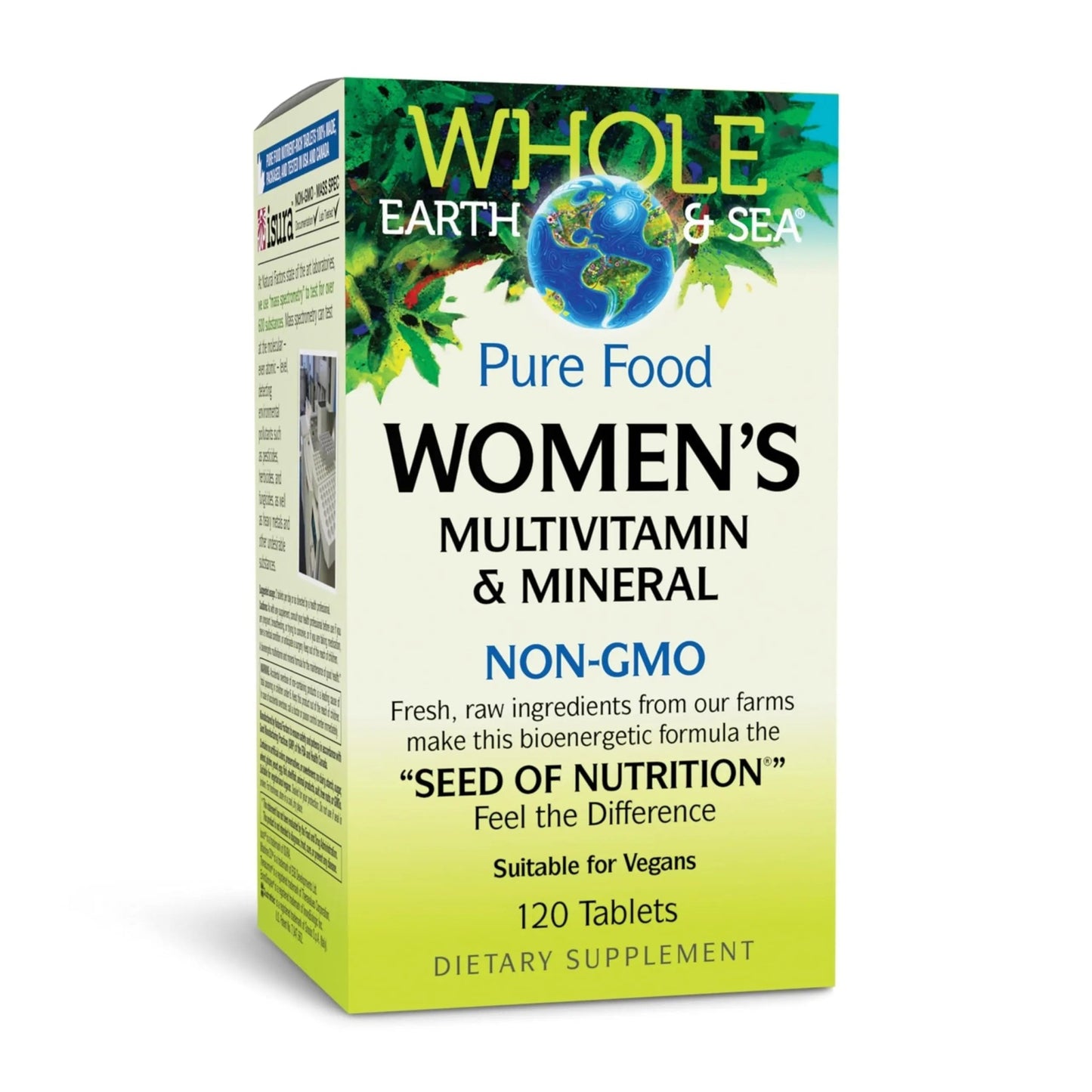 Natural Factors Whole Earth & Sea Women's Multivitamin & Mineral, Whole Food Supplement, Vegan, 120 Tablets - dailyvitalstore