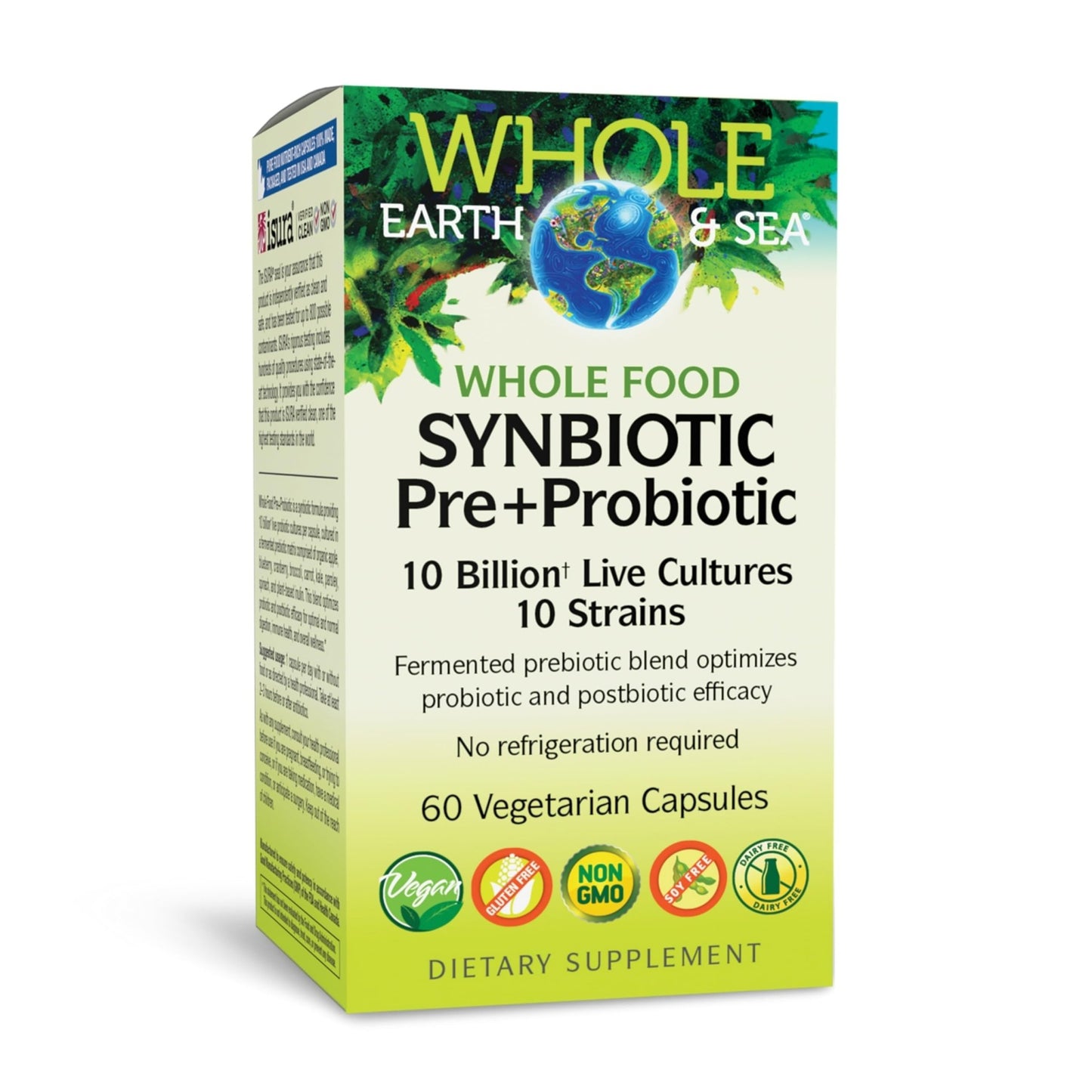 Natural Factors Whole Food Synbiotic Pre+Probiotic 10 Billion - Organic Gut & Digestive Health Supplement - Non-GMO, Gluten-Free & Dairy-Free - dailyvitalstore