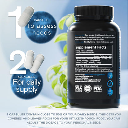Natural Flow 4X Magnesium Supplement, Magnesium Glycinate, Taurate, Malate, Orotate Complex, Calm Sleep and Cramp Support Blend, No Mag Citrate or Oxide, 120 Capsules - dailyvitalstore
