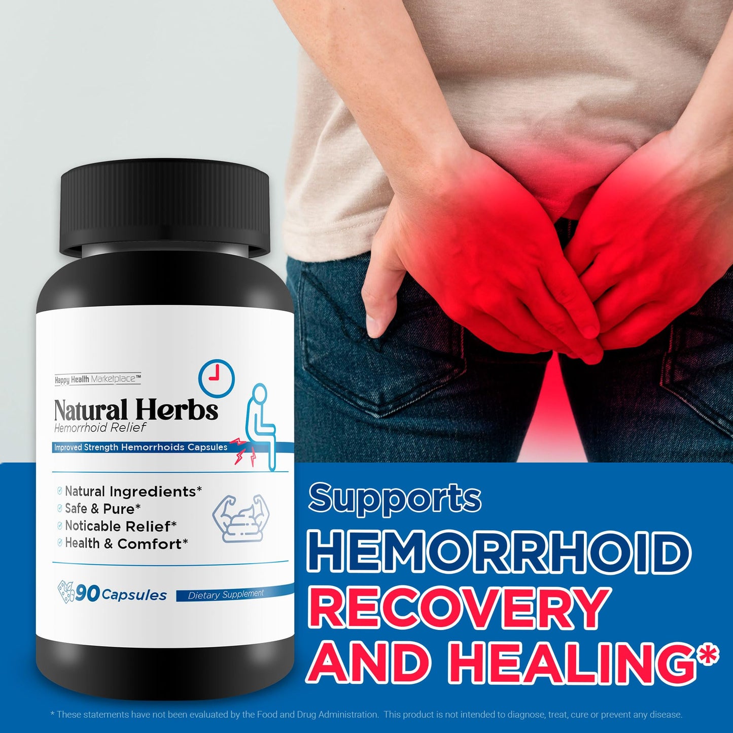 Natural Herbs Hemorrhoids Capsules - Our Best Hemorrhoid Relief Supplement - Premium Natural Herbs Strength Hemorrhoids Capsules - Hemorrhoids Natural Herbs Hemorrhoid Treatment Hemorrhoids Treatment - dailyvitalstore