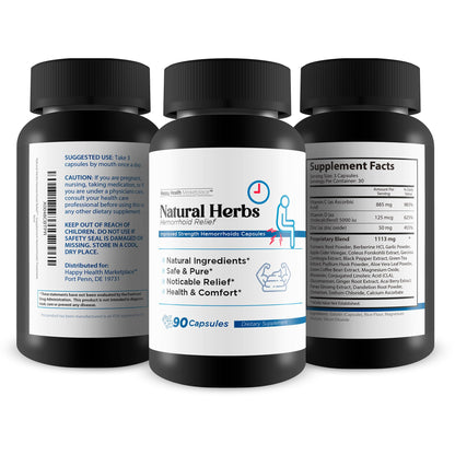 Natural Herbs Hemorrhoids Capsules - Our Best Hemorrhoid Relief Supplement - Premium Natural Herbs Strength Hemorrhoids Capsules - Hemorrhoids Natural Herbs Hemorrhoid Treatment Hemorrhoids Treatment - dailyvitalstore