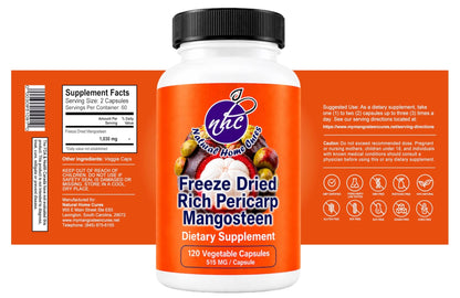 Natural Home Cures Freeze-Dried Mangosteen Rich Pericarp Capsules – 56+ Xanthones & Flavonoids, High ORAC Antioxidant Support, 515 mg, 120 Vegan Capsules - dailyvitalstore