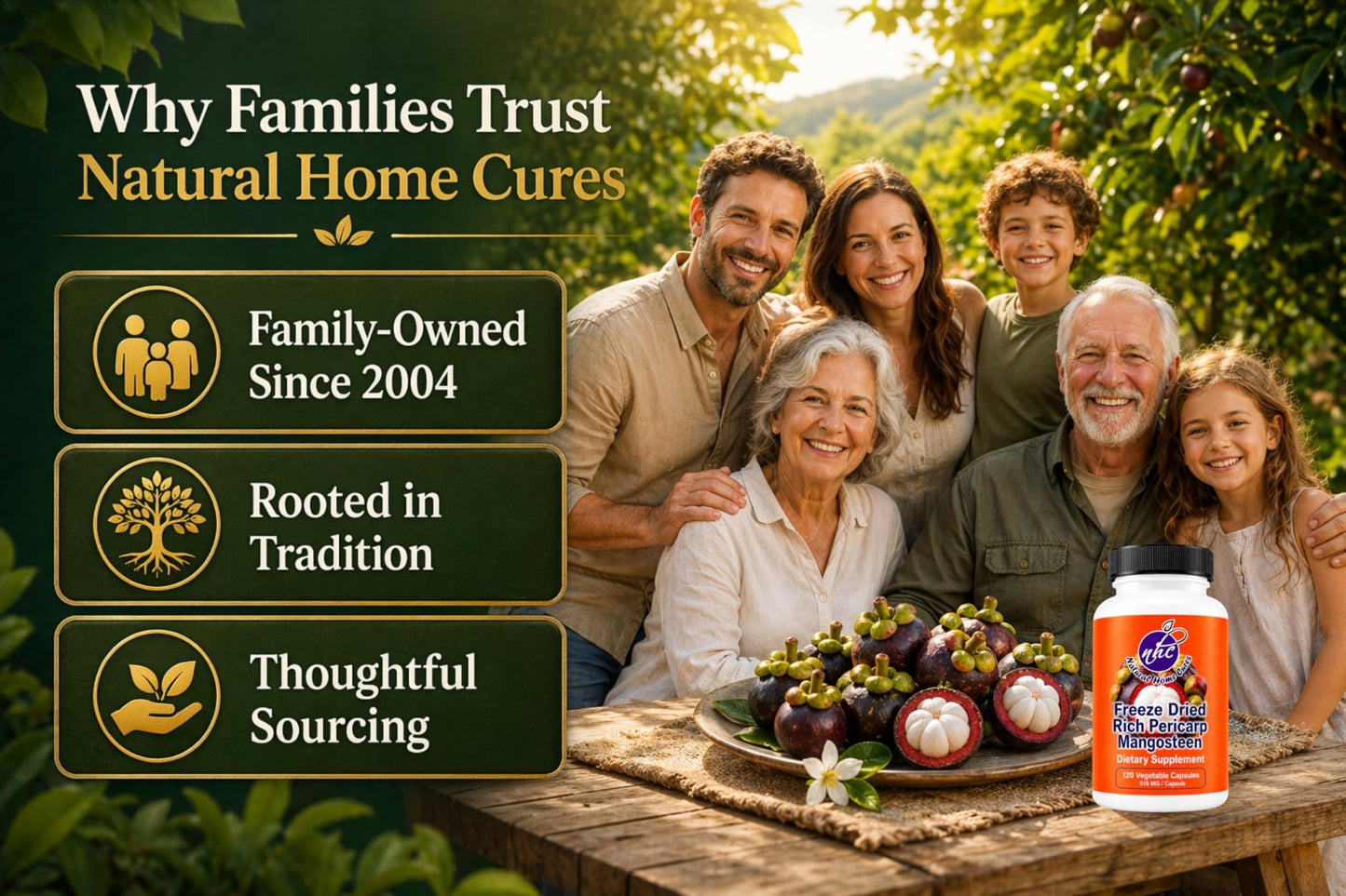 Natural Home Cures Freeze-Dried Mangosteen Rich Pericarp Capsules – 56+ Xanthones & Flavonoids, High ORAC Antioxidant Support, 515 mg, 120 Vegan Capsules - dailyvitalstore