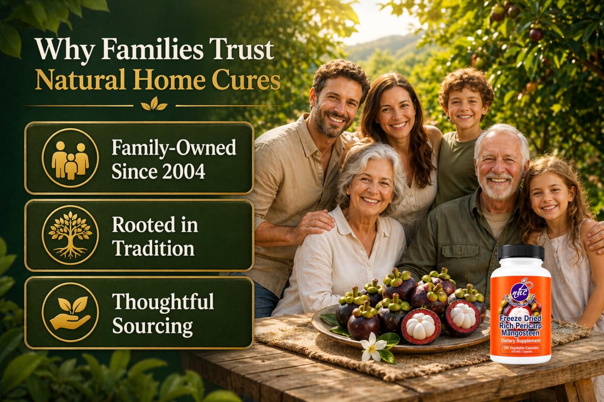 Natural Home Cures Freeze-Dried Mangosteen Rich Pericarp Capsules – 56+ Xanthones & Flavonoids, High ORAC Antioxidant Support, 515 mg, 120 Vegan Capsules - dailyvitalstore