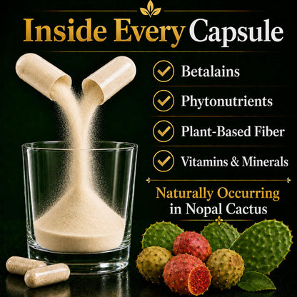 Natural Home Cures Premium Freeze-Dried Nopal Cactus Capsules, Mountain-Grown in Mexico, Whole Prickly Pear Cactus Powder Supplement, No Fillers - dailyvitalstore