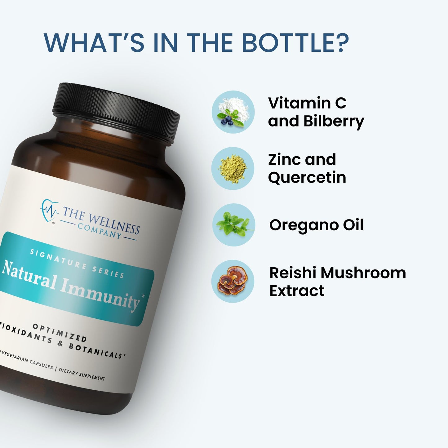 Natural Immunity - Botanical Immune Boost, Targeted Nutrients, T-Cell Support - Oregano, Reishi, Zinc, Vitamin C, Quercetin | 120 (2 Month Supply) - dailyvitalstore