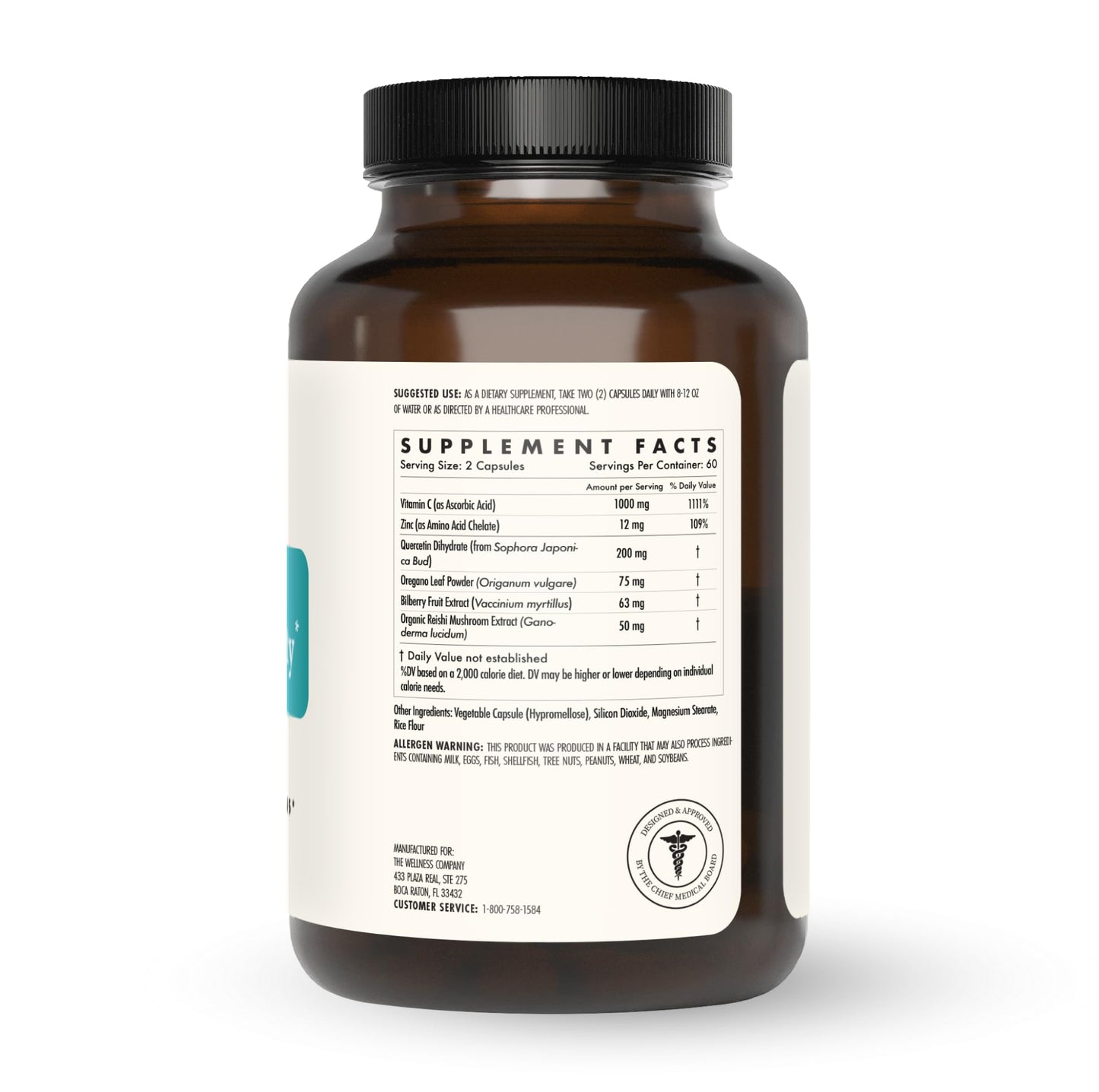 Natural Immunity - Botanical Immune Boost, Targeted Nutrients, T-Cell Support - Oregano, Reishi, Zinc, Vitamin C, Quercetin | 120 (2 Month Supply) - dailyvitalstore