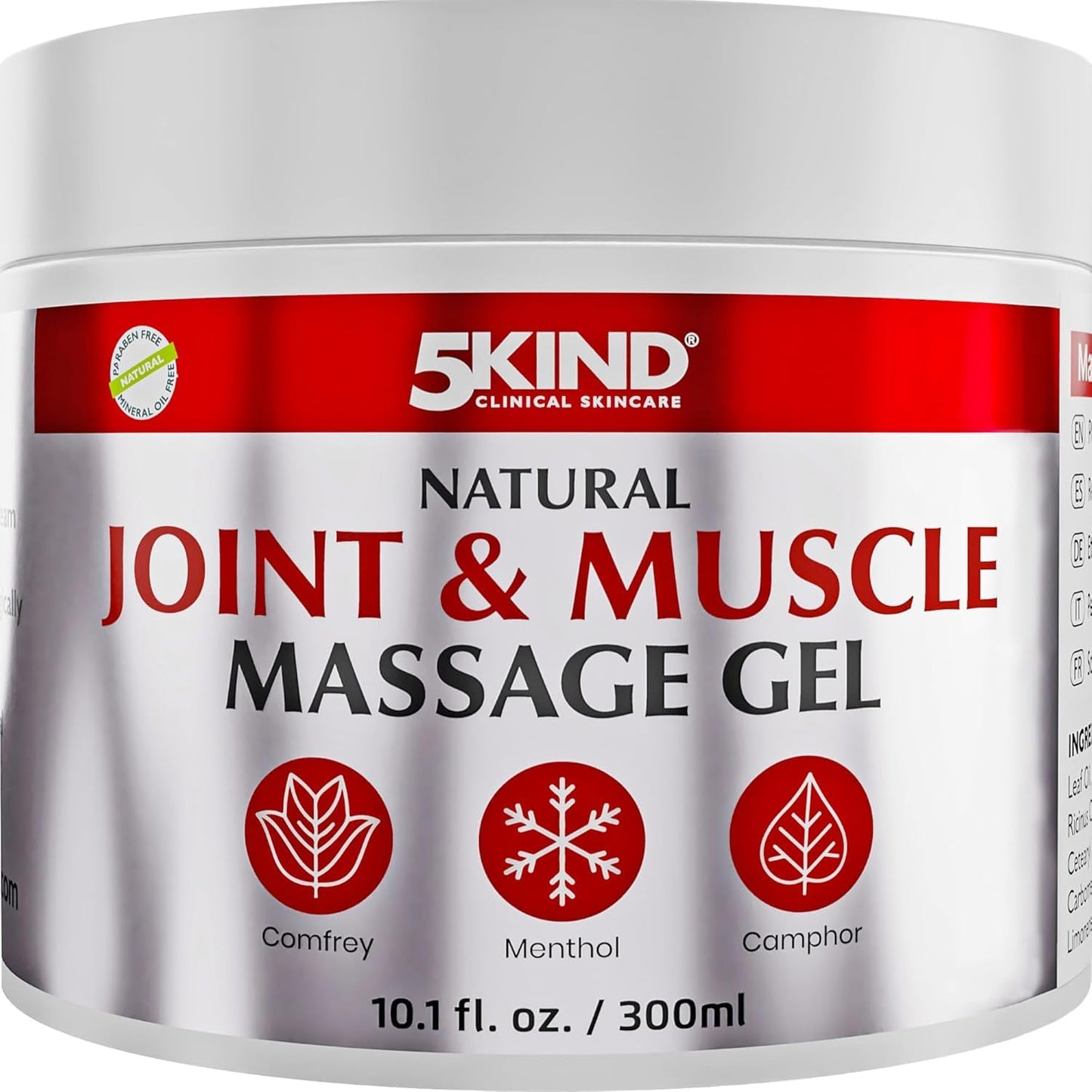 Natural Joint & Musccle Therapy Gel 10.1 Fl Oz- Calendula Cream with Camphor, Comfrey & Menthol - High Strength Revitalising Muscle Rub- Joint Gel for Muscles, Back, Knees, Neck & Shoulders 5Kind - dailyvitalstore