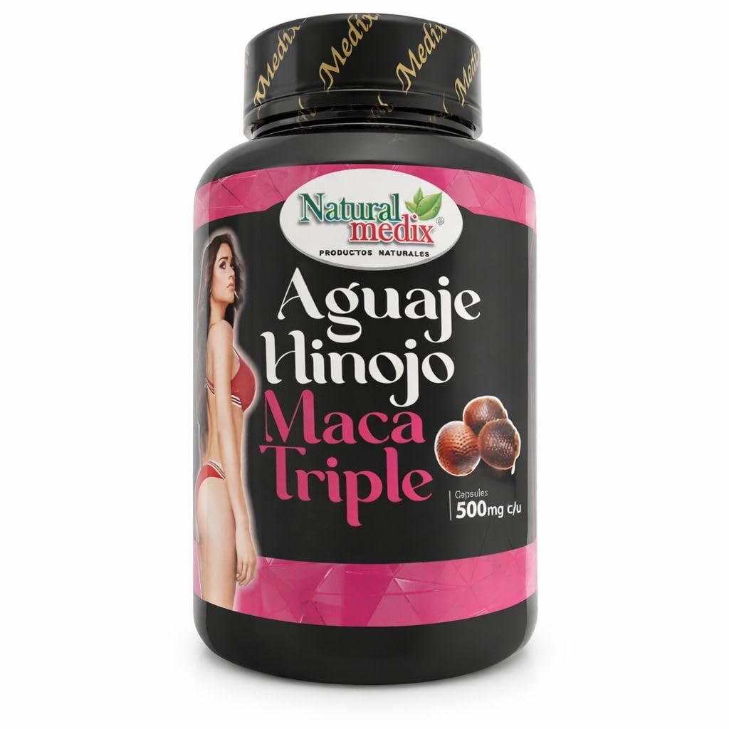 Natural medix Aguaje Hinojo Maca Triple (Maca Root Supplement) Premium 100 Capsules | Premium Botanical Blend for Feminine Balance & Confidence - dailyvitalstore