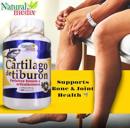 Natural medix Cartilage – Joint Support Supplement with Glucosamine, Collagen & Magnesium – 100 Caps - Cartílago de Tiburon - dailyvitalstore