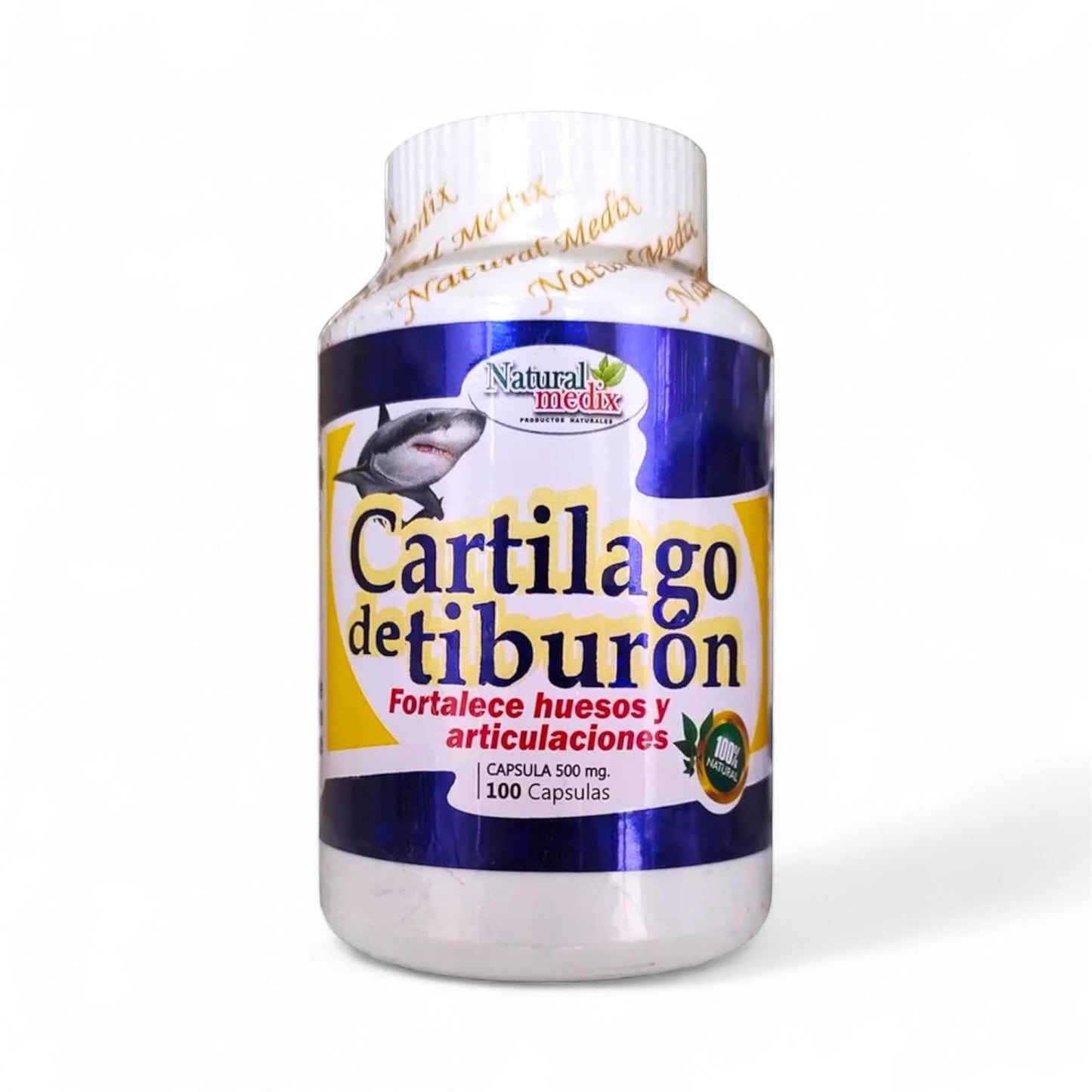 Natural medix Cartilage – Joint Support Supplement with Glucosamine, Collagen & Magnesium – 100 Caps - Cartílago de Tiburon - dailyvitalstore