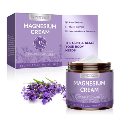 Natural Nighttime Magnesium Cream for Sleep & Pain Relief – Soothing Topical Magnesium Lotion for Leg Cramps & Muscle Relaxation, Apply to Legs or Feet Before Bed – Deep Hydration, 4.23 Fl Oz - dailyvitalstore